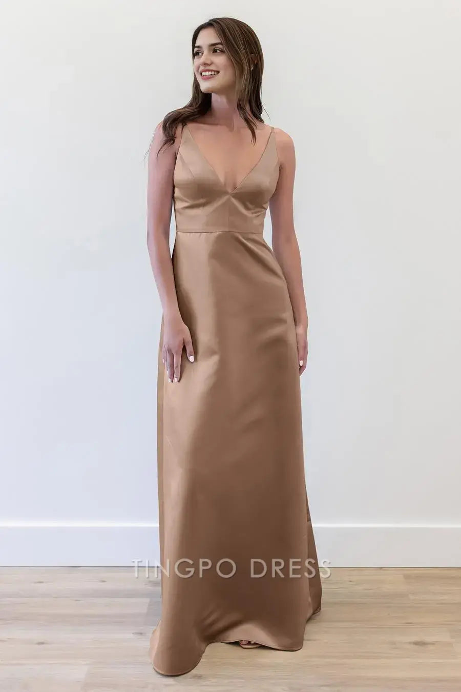 TingPo Wholesale Elegant A-line tight button straight tube skirt and floor length skirt formal women's dress